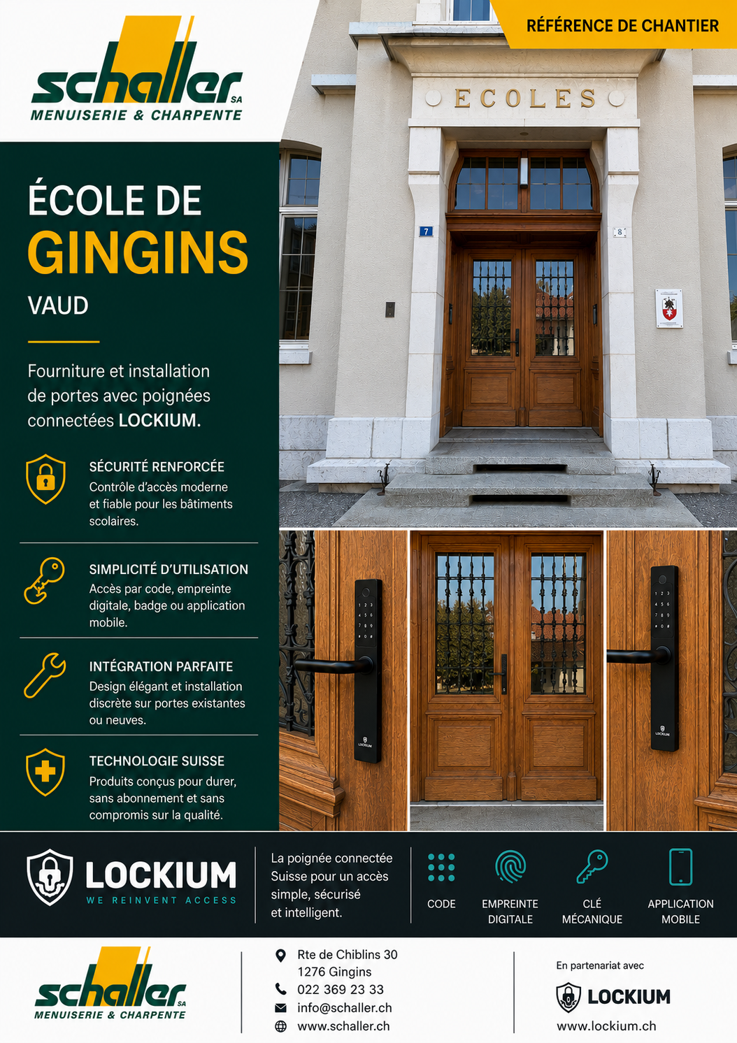 Nouvelle installation, école de Gingins - Menuiserie & Charpente à Gingins  Schaller & Fils