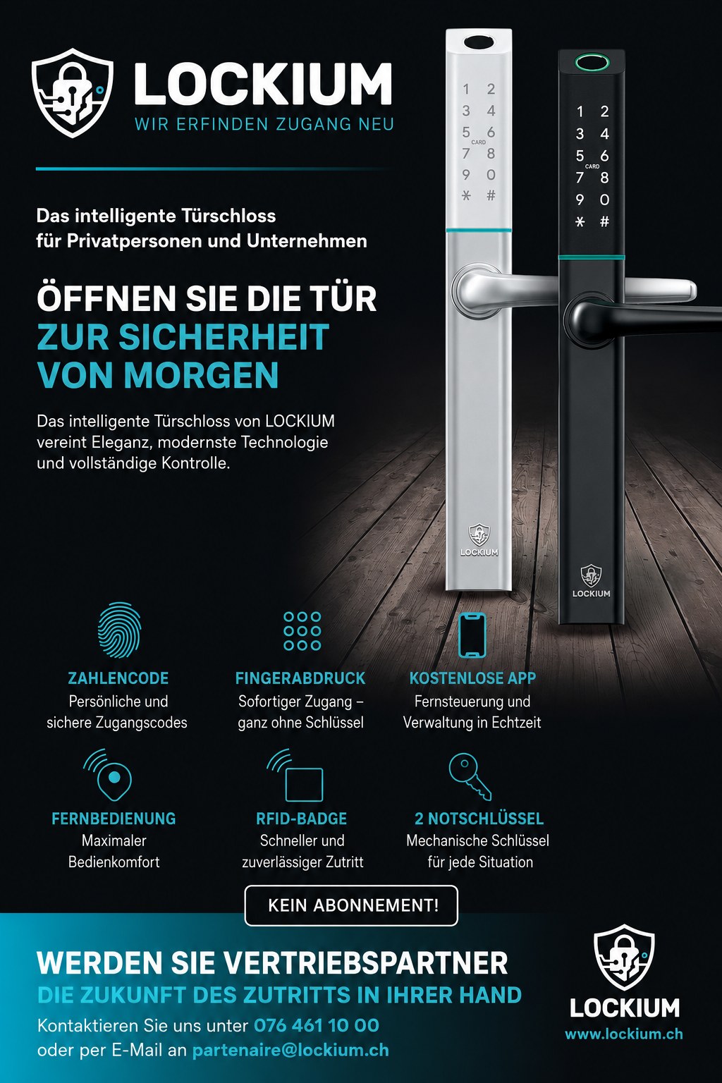 Lockium-Flyer — vernetztes Schloss für Privatpersonen und Unternehmen
