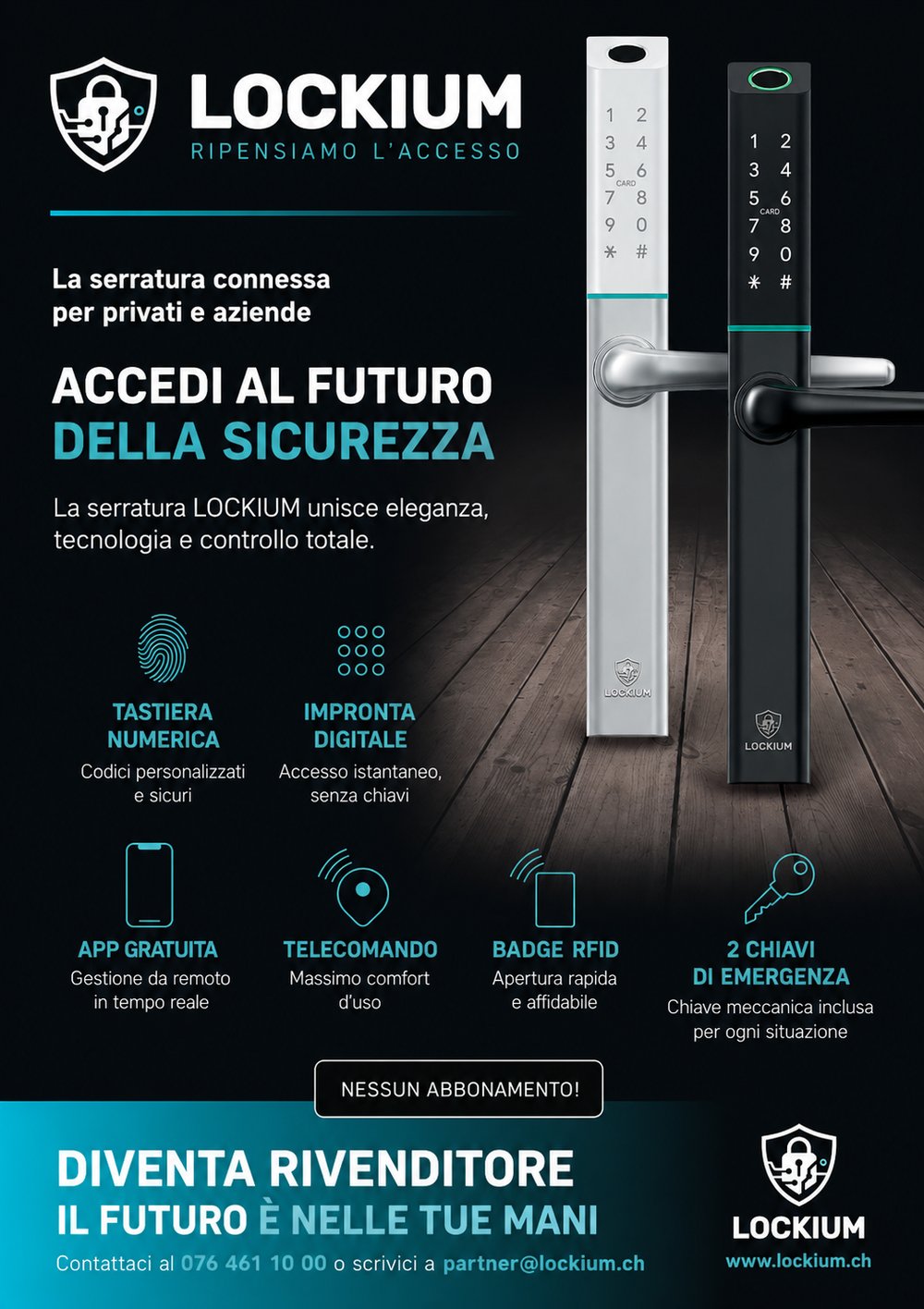 Volantino Lockium — serratura connessa per privati e aziende