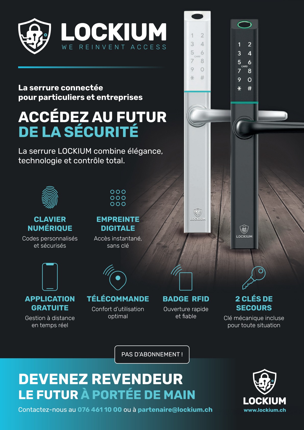 Flyer Lockium — serrure connectée pour particuliers et entreprises