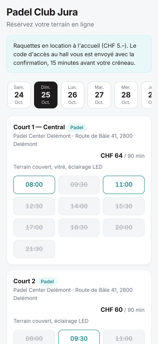 LockImmo — Padel, tennis & clubs sur téléphone