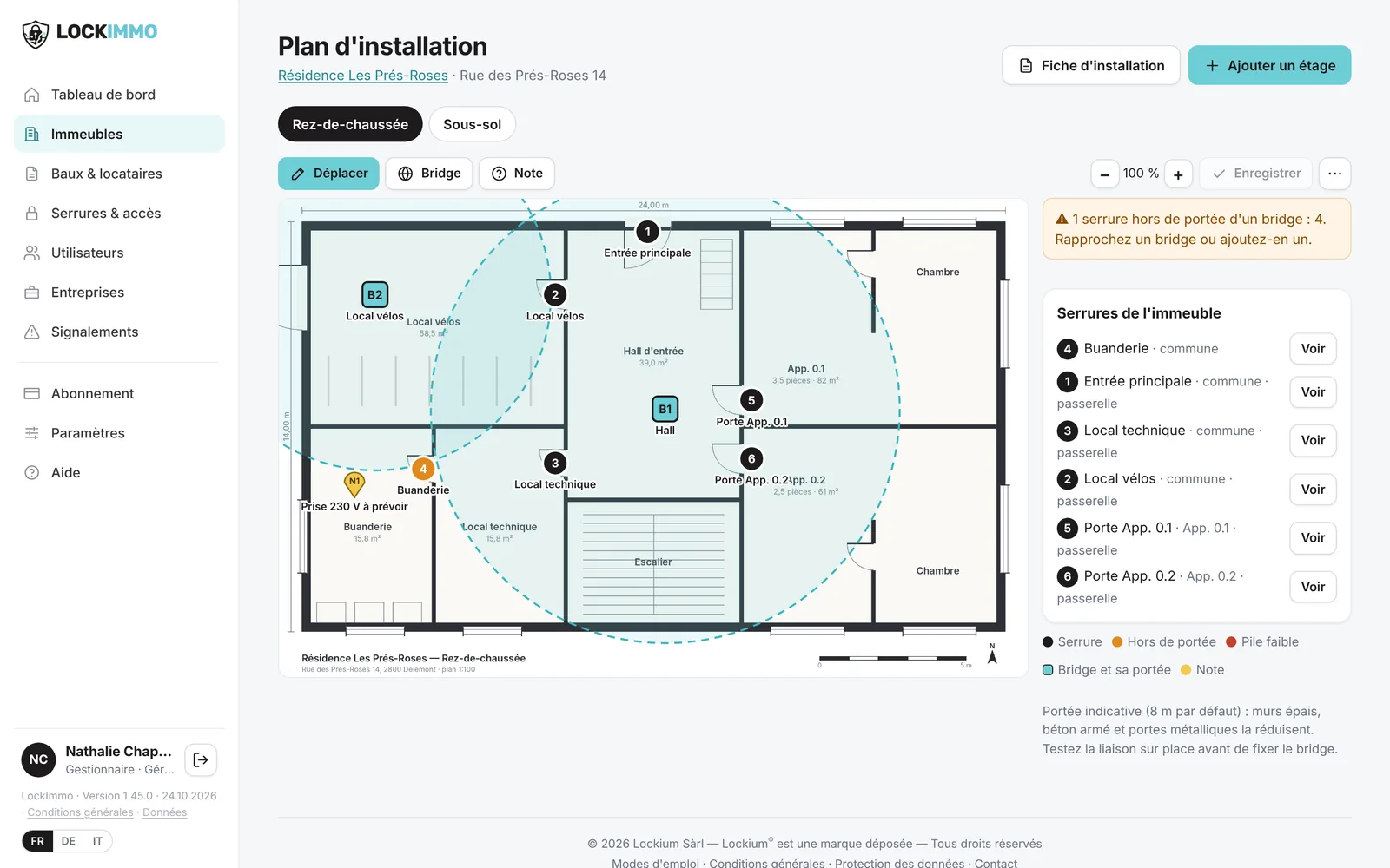 Plan d'installation par étage
