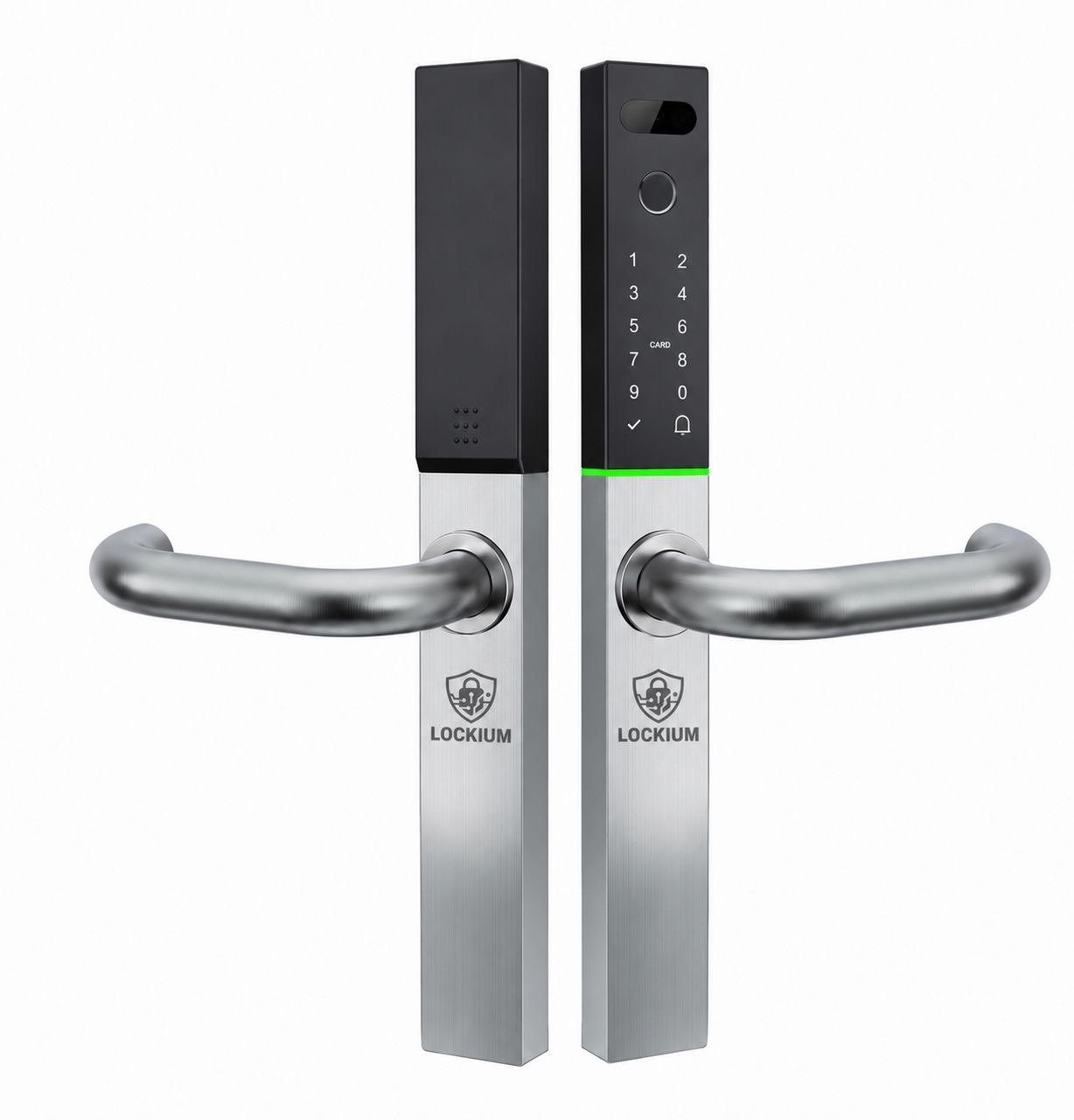 Poignée connectée Lockium Face ID, extérieur et intérieur